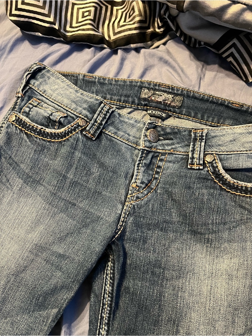 Silver Jeans Medium Blue Bootcut Jeans with Contrast Stitching